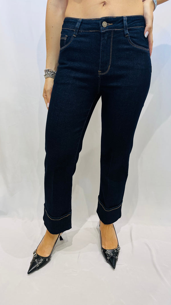 JEANS MIDNIGHT CON RISVOLTO