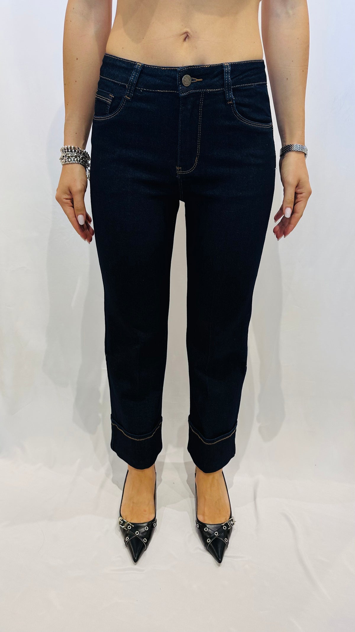JEANS MIDNIGHT CON RISVOLTO