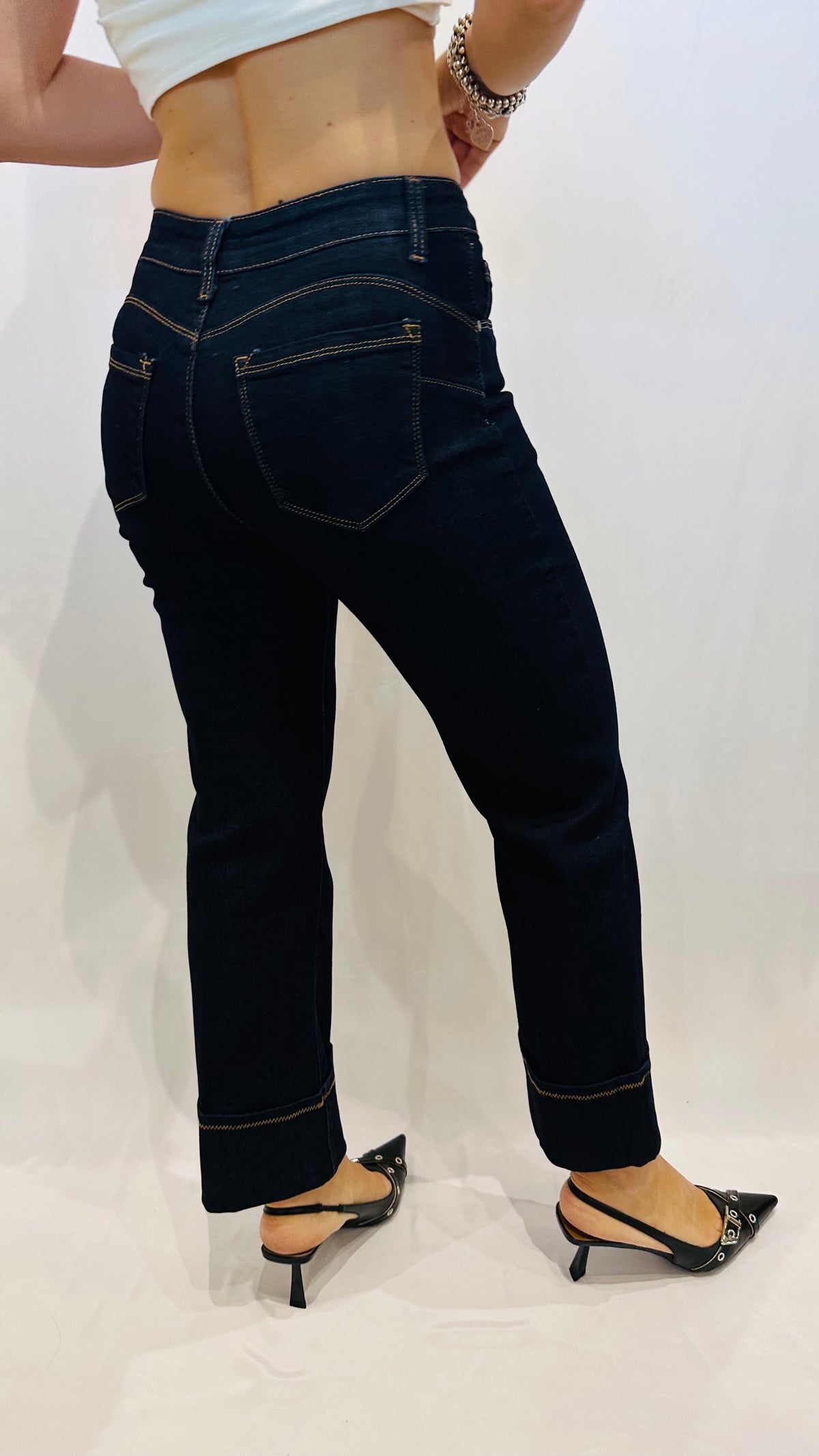 JEANS MIDNIGHT CON RISVOLTO