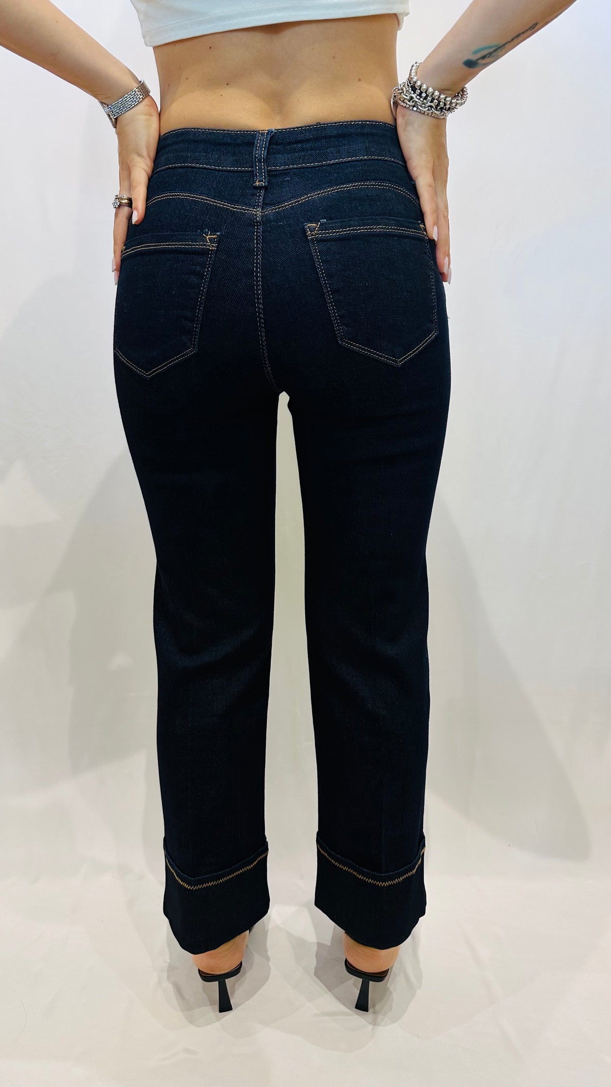 JEANS MIDNIGHT CON RISVOLTO