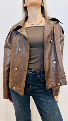 BOMBER DOPPIO PETTO SIMILPELLE