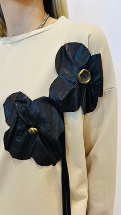 MAGLIA PETALIA CON FIORI 3D