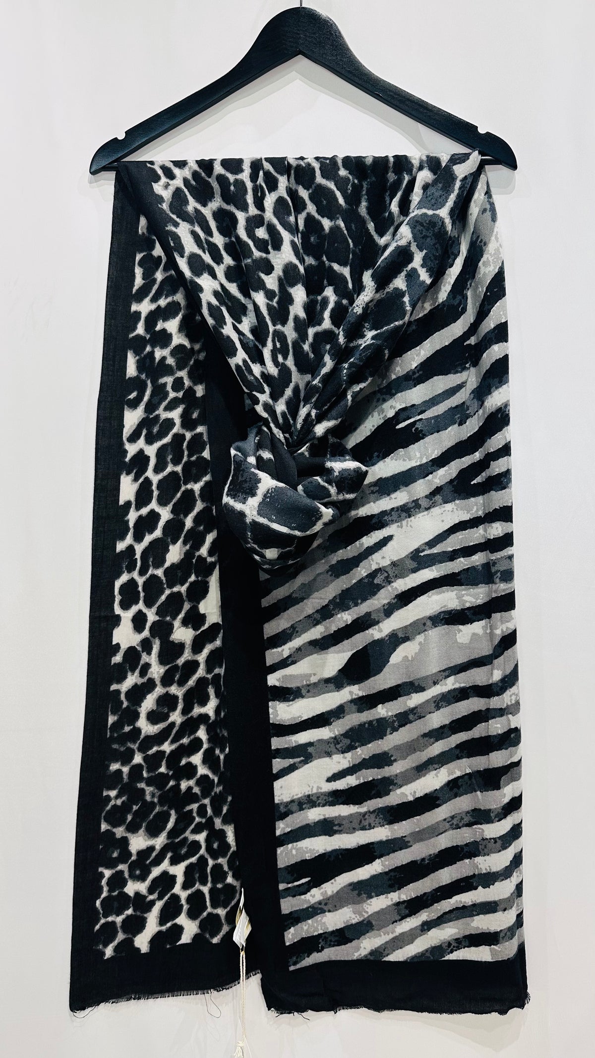 SCIARPA ANIMALIER NERA