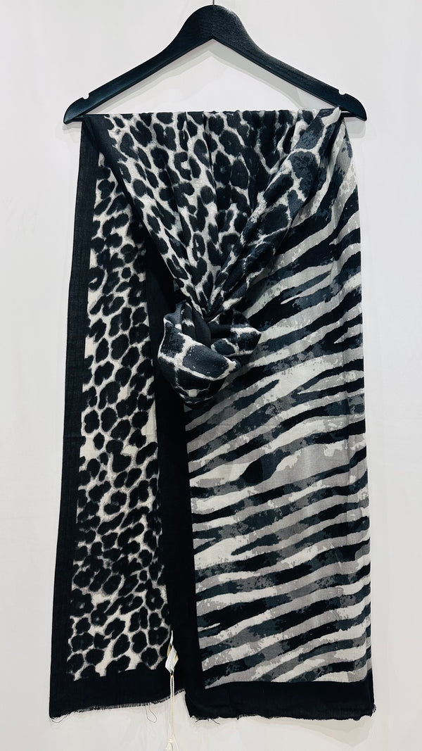 SCIARPA ANIMALIER NERA
