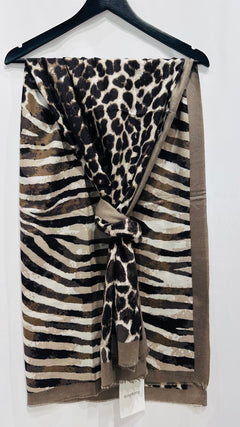 SCIARPA ANIMALIER MARRONE